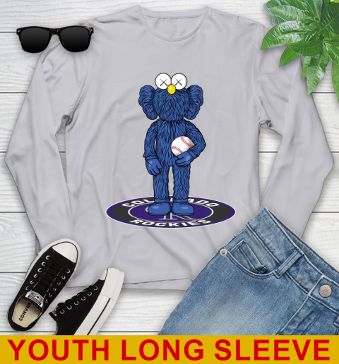MLB Baseball Colorado Rockies Kaws Bff Blue Figure Shirt Youth Long Sleeve 6