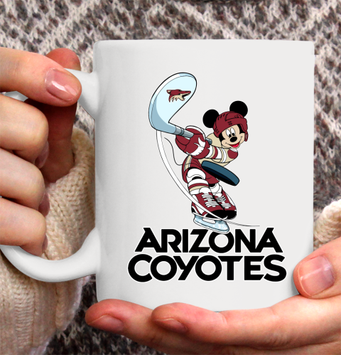 NHL Hockey Arizona Coyotes Cheerful Mickey Mouse Shirt Ceramic Mug 11oz 2
