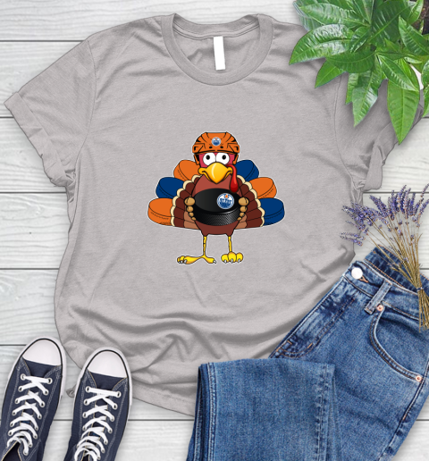 Edmonton Oilers Turkey Thanksgiving Day Women's T-Shirt 11 Edmonton Oilers Turkey Thanksgiving Day Women's T-Shirt - Image 11
