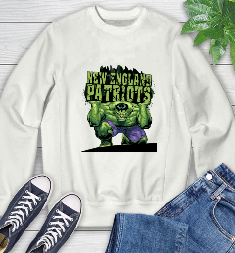 New England Patriots NFL Football Incredible Hulk Marvel Avengers Sports Sweatshirt