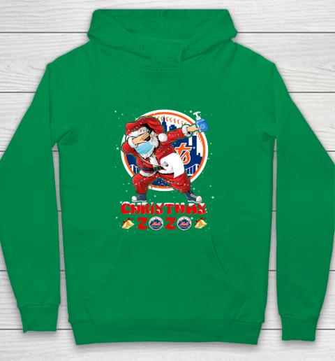 New York Mets Funny Santa Claus Dabbing Christmas 2020 MLB Youth Hoodie 4