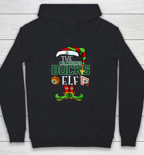 Milwaukee Bucks Christmas ELF Funny NBA Youth Hoodie