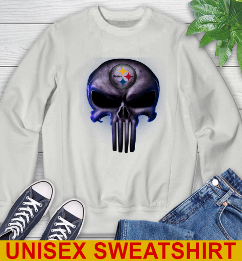 Pittsburgh Steelers NFL Football Punisher Skull Sports Sweatshirt 5
