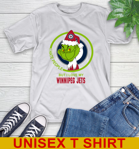 Winnipeg Jets NHL Christmas Grinch I Hate People But I Love My Favorite Hockey Team T-Shirt 12