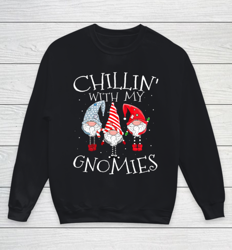 Chillin With My Gnomies Three Gnomes For Christmas Youth Sweatshirt