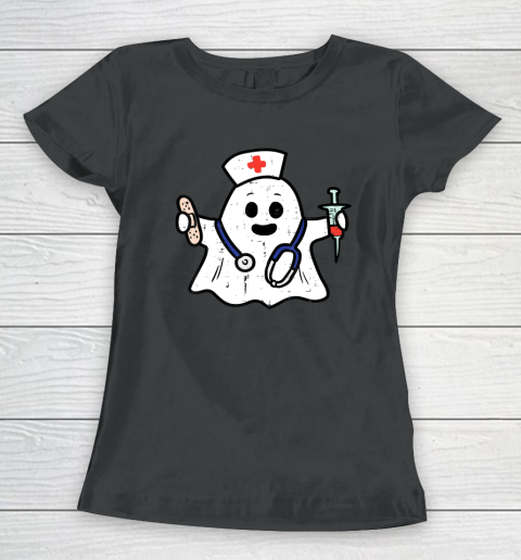 Nurse Ghost Scrub Top Halloween Costume For Nurses RN Women's T-Shirt