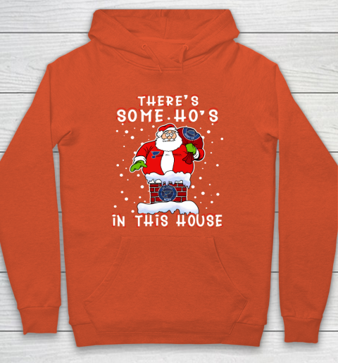St.Louis Blues Christmas There Is Some Hos In This House Santa Stuck In The Chimney NHL Hoodie 3
