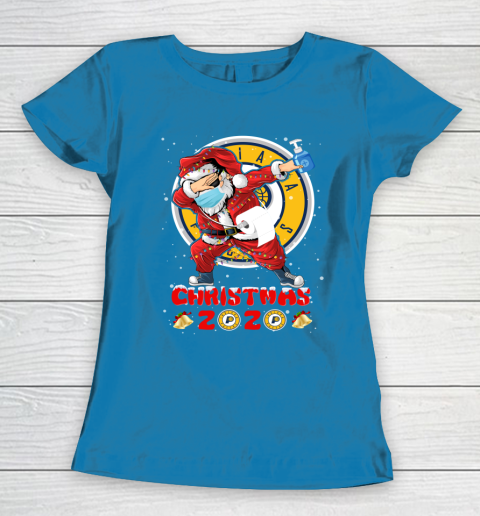 Indiana Pacers Funny Santa Claus Dabbing Christmas 2020 NBA Women's T-Shirt 6
