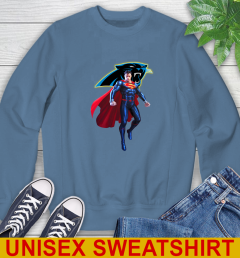 NFL Superman DC Sports Football Carolina Panthers Sweatshirt 8