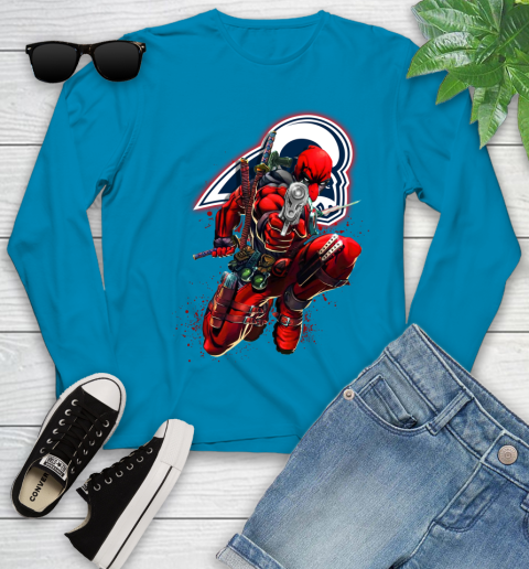 NFL Deadpool Marvel Comics Sports Football Los Angeles Rams Youth Long Sleeve 7