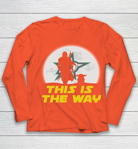 Dallas Stars NHL Ice Hockey Star Wars Yoda And Mandalorian This Is The Way Youth Long Sleeve 3