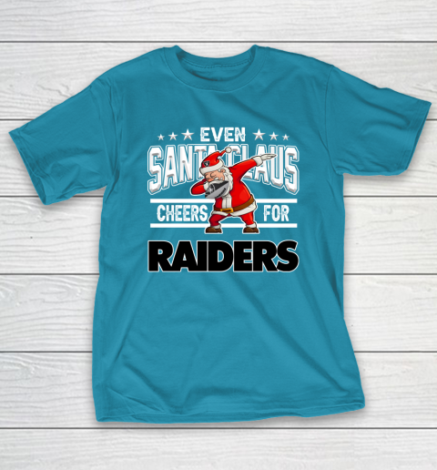 Oakland Raiders Even Santa Claus Cheers For Christmas NFL T-Shirt 7