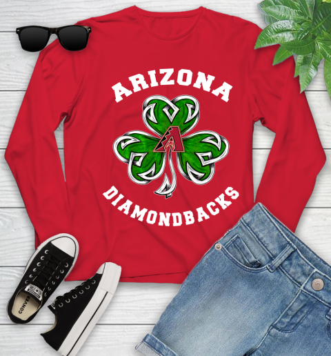 MLB Arizona Diamondbacks Three Leaf Clover St Patrick's Day Baseball Sports Youth Long Sleeve 11