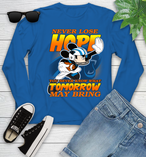 Carolina Panthers NFL Football Mickey Disney Never Lose Hope Youth Long Sleeve 10