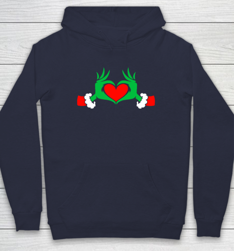 Funny Elf With Cute Heart Hands Style Christmas Costumes Hoodie - Image 3