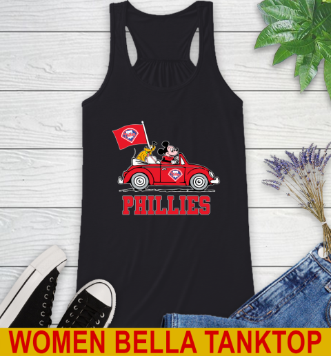 MLB Baseball Philadelphia Phillies Pluto Mickey Driving Disney Shirt Racerback Tank 2