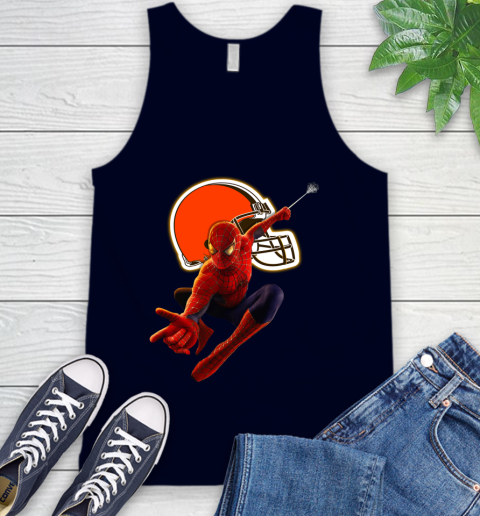 NFL Spider Man Avengers Endgame Football Cleveland Browns Tank Top 3