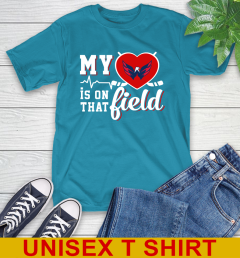 NHL My Heart Is On That Field Hockey Sports Washington Capitals T-Shirt 9
