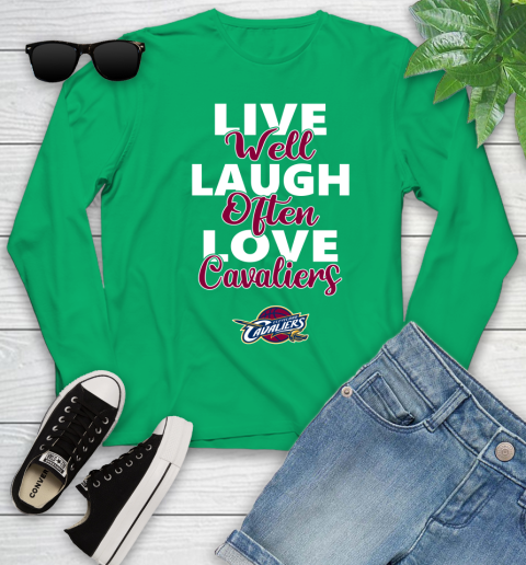 NBA Basketball Cleveland Cavaliers Live Well Laugh Often Love Shirt Youth Long Sleeve 6