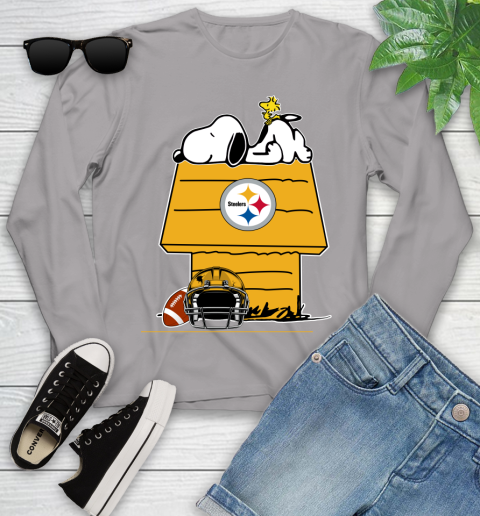 Pittsburgh Steelers NFL Football Snoopy Woodstock The Peanuts Movie Youth Long Sleeve 5