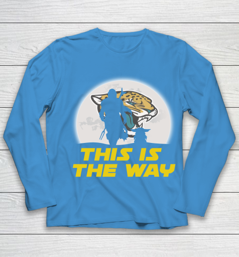 Jacksonville Jaguars NFL Football Star Wars Yoda And Mandalorian This Is The Way Youth Long Sleeve 5
