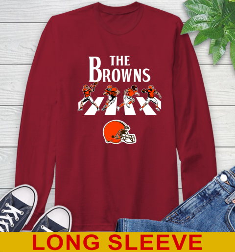 NFL Football Cleveland Browns The Beatles Rock Band Shirt Long Sleeve T-Shirt 9