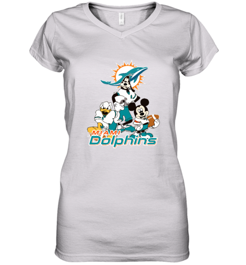 NFL Miami Dolphins Mickey Mouse Donald Duck Goofy Football Shirt V