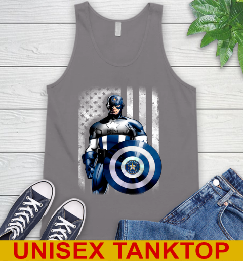 Houston Astros MLB Baseball Captain America Marvel Avengers American Flag Shirt Tank Top 6