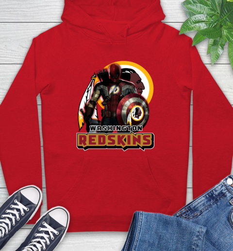 NFL Captain America Thor Spider Man Hawkeye Avengers Endgame Football Washington Redskins Hoodie 10