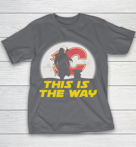 Calgary Flames NHL Ice Hockey Star Wars Yoda And Mandalorian This Is The Way Youth T-Shirt 5