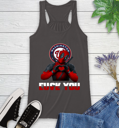 MLB Washington Nationals Deadpool Love You Fuck You Baseball Sports Racerback Tank 11