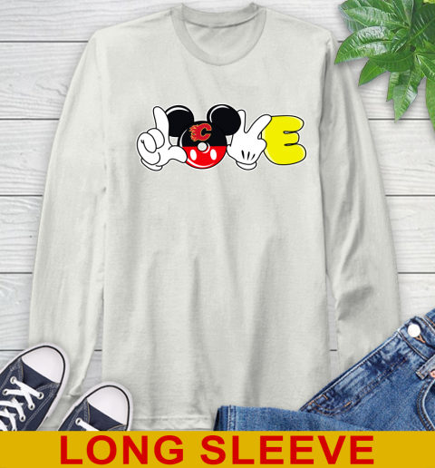 Calgary Flames NHL Hockey Love Mickey Disney Sports Long Sleeve T-Shirt 12