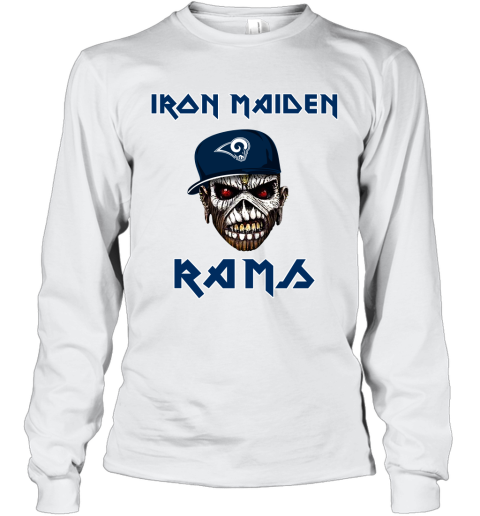 NFL Los Angeles Rams Iron Maiden Rock Band Music Football Sports kSQPCFS9Nnn long sleeve tee 14 95 151514 front white