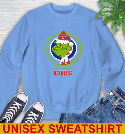 Chicago Cubs MLB Christmas Grinch I Hate People But I Love My Favorite Baseball Team Sweatshirt 11