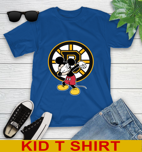 Boston Bruins NHL Hockey Dabbing Mickey Disney Sports Youth T-Shirt 9
