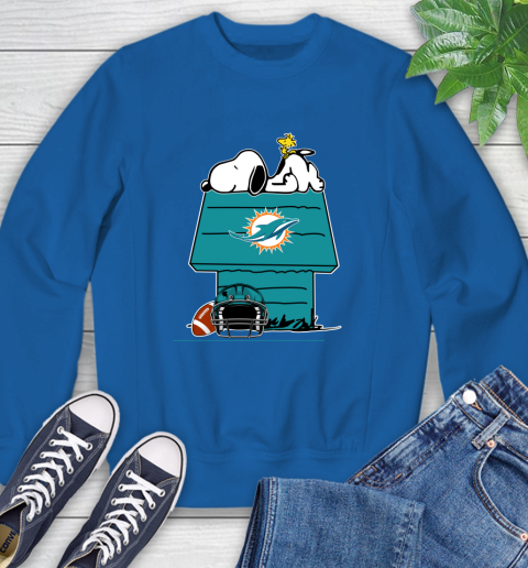 Miami Dolphins NFL Football Snoopy Woodstock The Peanuts Movie Sweatshirt 8