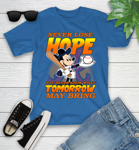 Atlanta Braves MLB Baseball Mickey Disney Never Lose Hope Youth T-Shirt 12