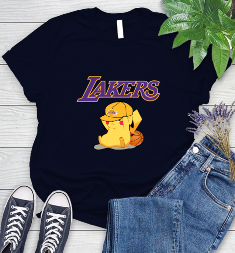 NBA Pikachu Basketball Sports Los Angeles Lakers Women's T-Shirt 3