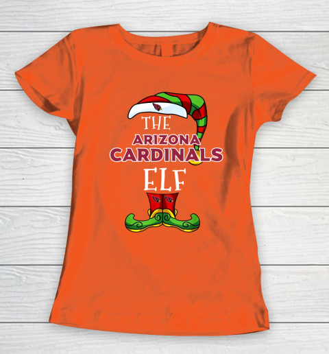 Arizona Cardinals Christmas ELF Funny NFL Women's T-Shirt 3