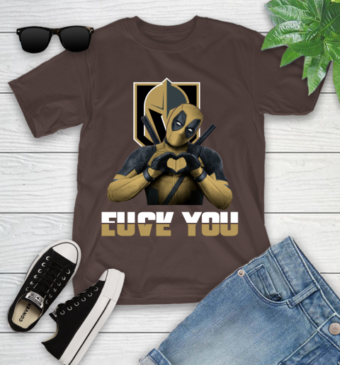 NHL Vegas Golden Knights Deadpool Love You Fuck You Hockey Sports Youth T-Shirt 7