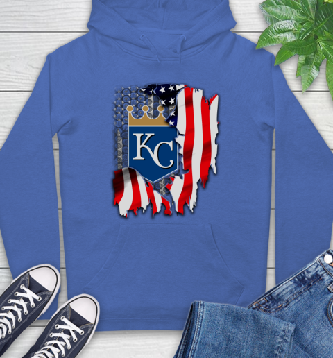 Kansas City Royals MLB Baseball American Flag Hoodie 9