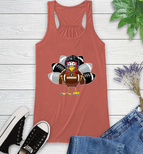 Oakland Raiders Turkey Thanksgiving Day Racerback Tank 4