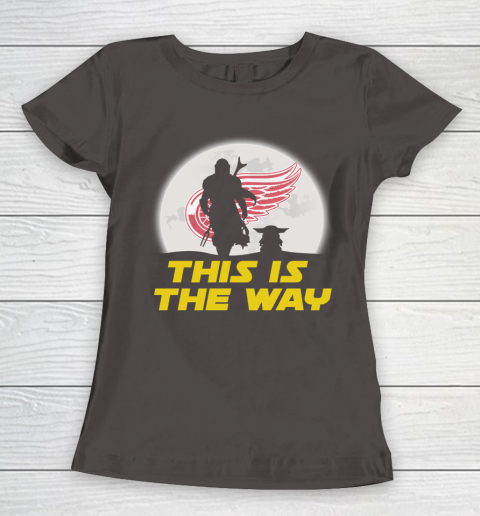 Detroit Red Wings NHL Ice Hockey Star Wars Yoda And Mandalorian This Is The Way Women's T-Shirt 7