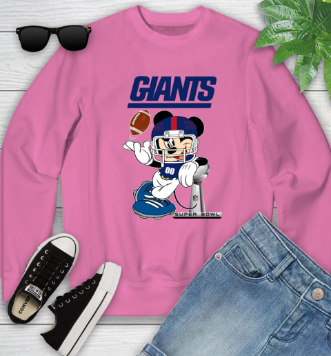 NFL newyork giants Mickey Mouse Disney Super Bowl Football T Shirt Youth Sweatshirt 7