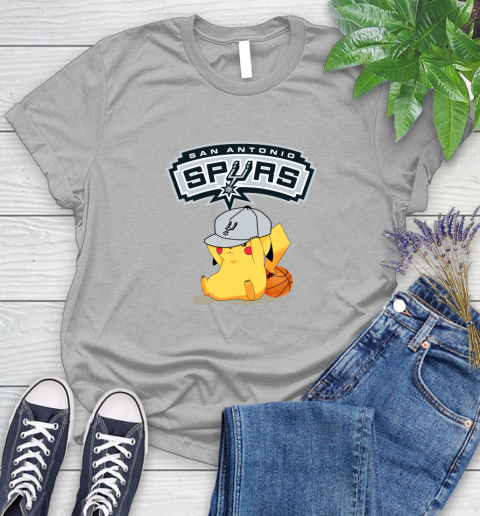 NBA Pikachu Basketball Sports San Antonio Spurs Women's T-Shirt 5