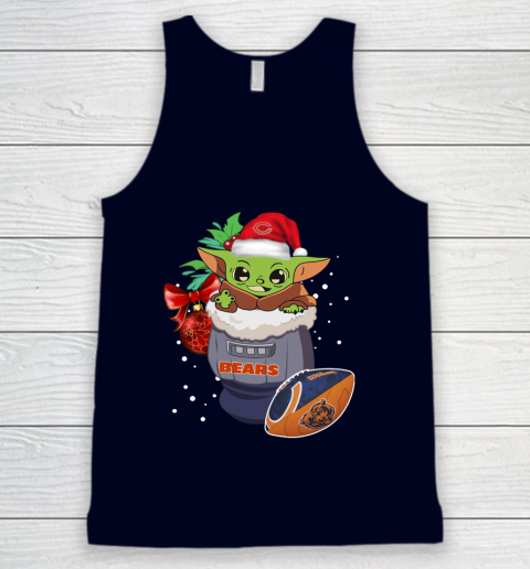 Chicago Bears Christmas Baby Yoda Star Wars Funny Happy NFL Tank Top 3