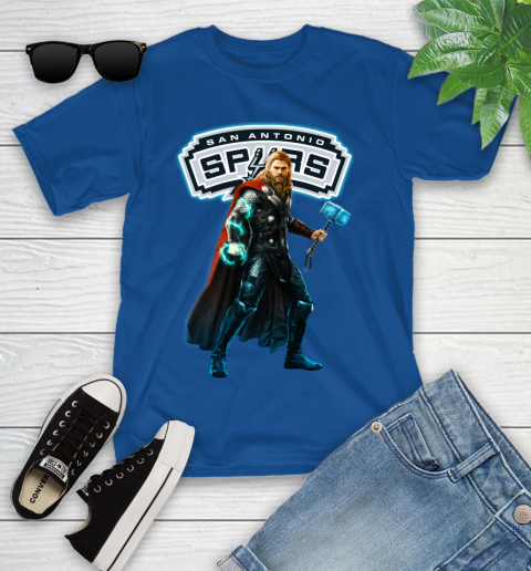 NBA Thor Avengers Endgame Basketball San Antonio Spurs Youth T-Shirt 9