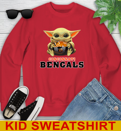 NFL Football Cincinnati Bengals Baby Yoda Star Wars Shirt Youth Sweatshirt 8