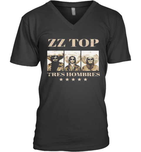 Zz Top Band Tres Hombres Album V-Neck T-Shirt