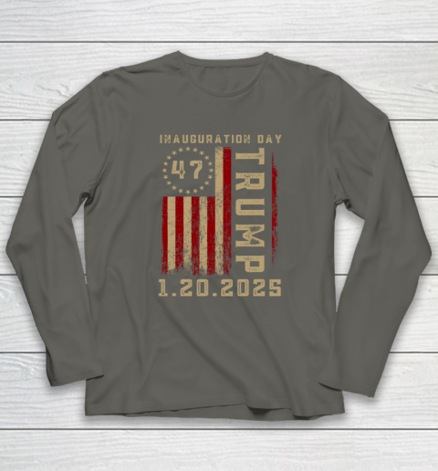 Donald Trump Inauguration Day 2025 47th President 47 US Flag Long Sleeve T-Shirt 4